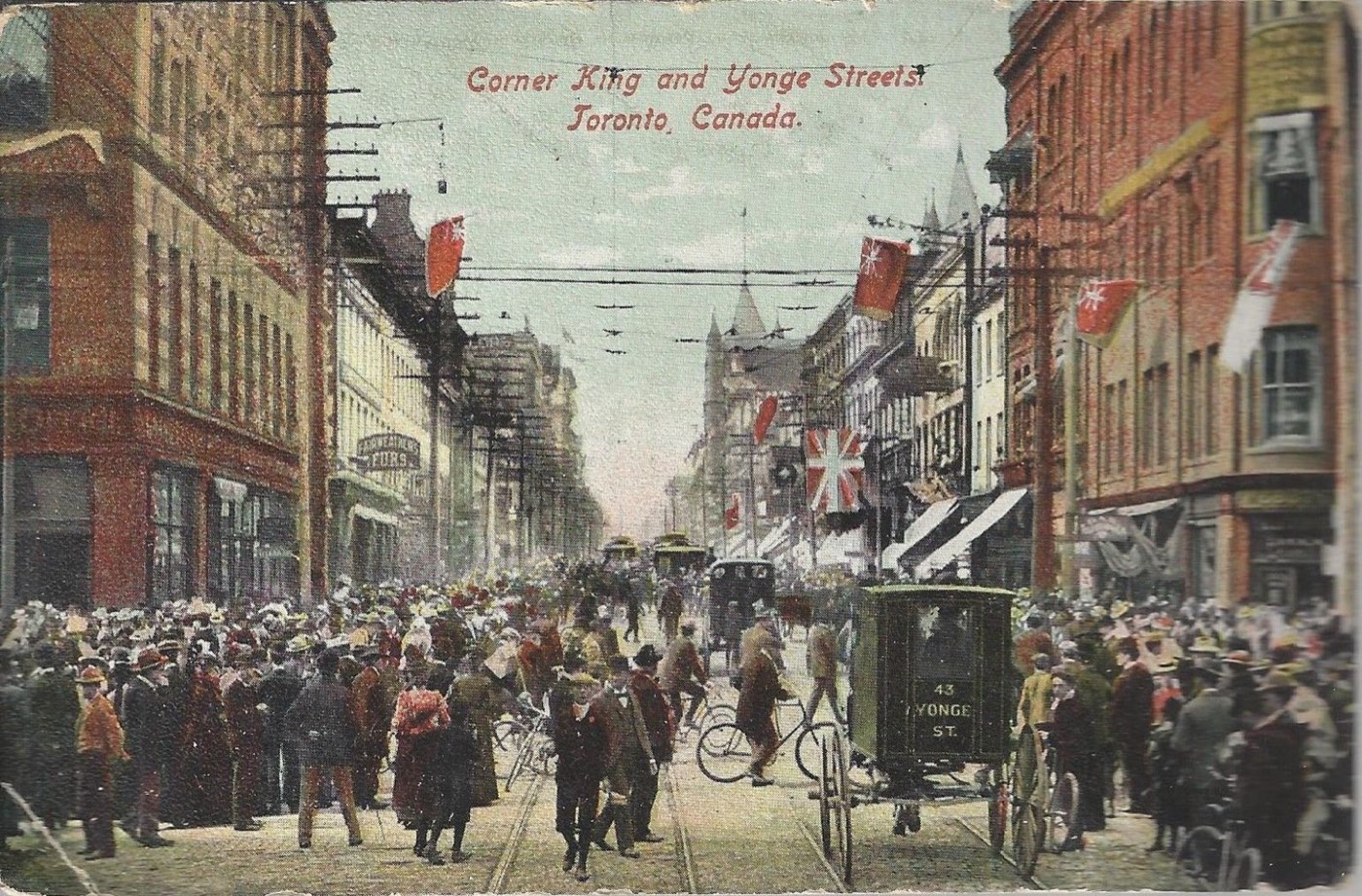 Postcard of King and Yonge Streets, Toronto, around 1910